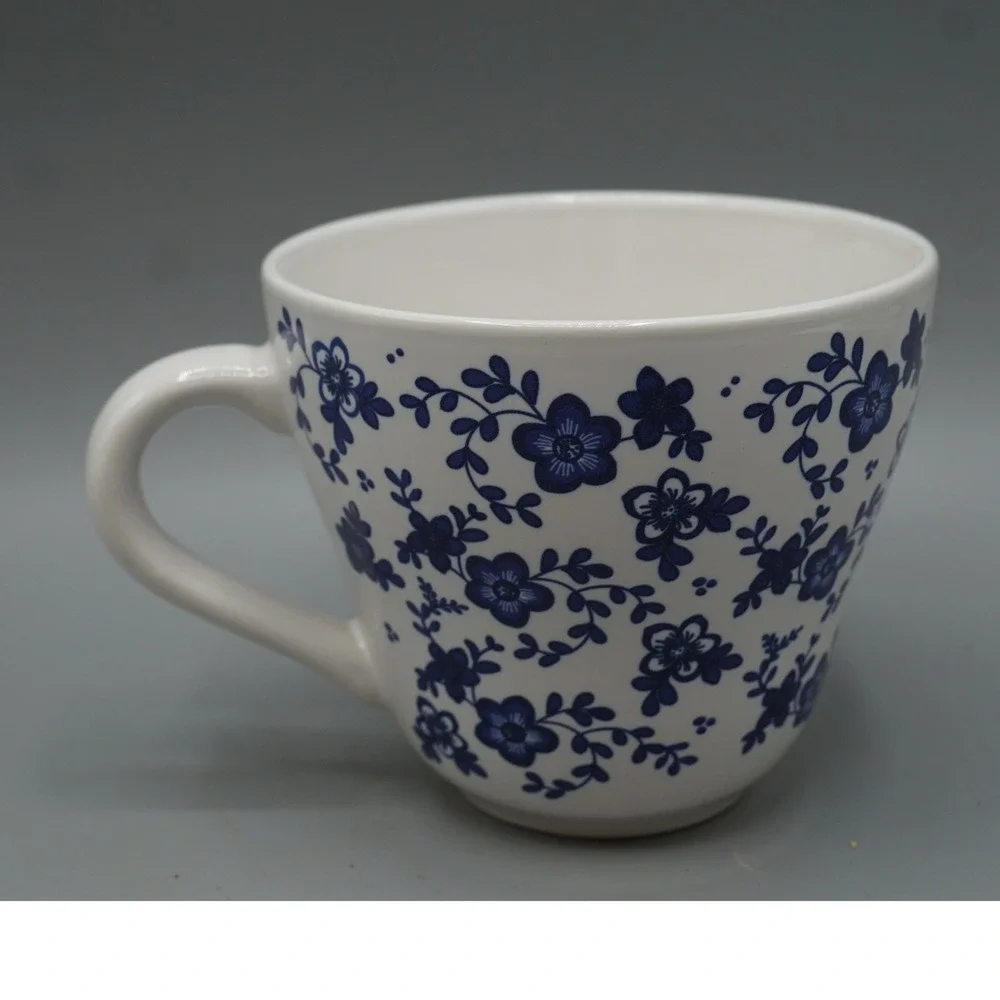 IKEA Promenad Mug Blue White Floral Porcelain Coffee Cup 21533 Scandinavian